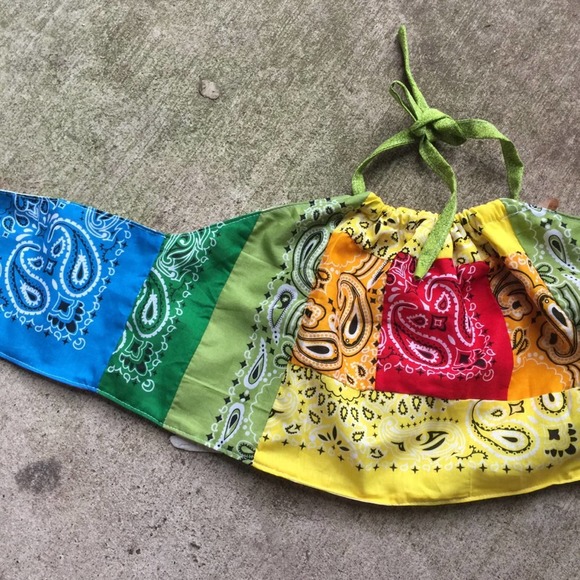 Vintage Tops - Handmade Bandana Halter Top SKU 12117.-A4.